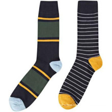 15PKSC03 latest contrast colour strips cotton spandex man socks